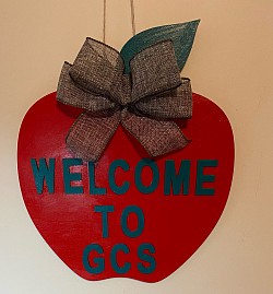 Apple School Sign