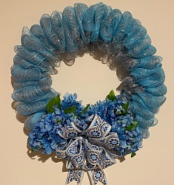 Blue Mesh  Wreath $55.00
