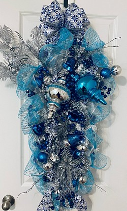Blue Christmas Wreath Swag $125.00 - SOLD