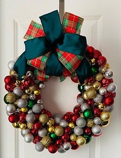 Christmas Ball Christmas Wreath $75