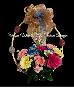 Easter Wreath with Florals $45.00 SOLD
