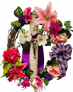 Spring Wreath with White Cross $65.00 - SOLD