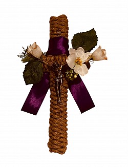 Brown Rope Cross Wreath $45.00 -  SOLD