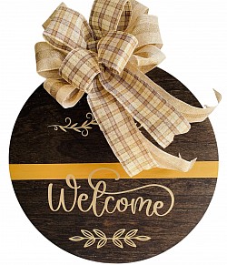 Wooden Welcome Door Wreath $65.00